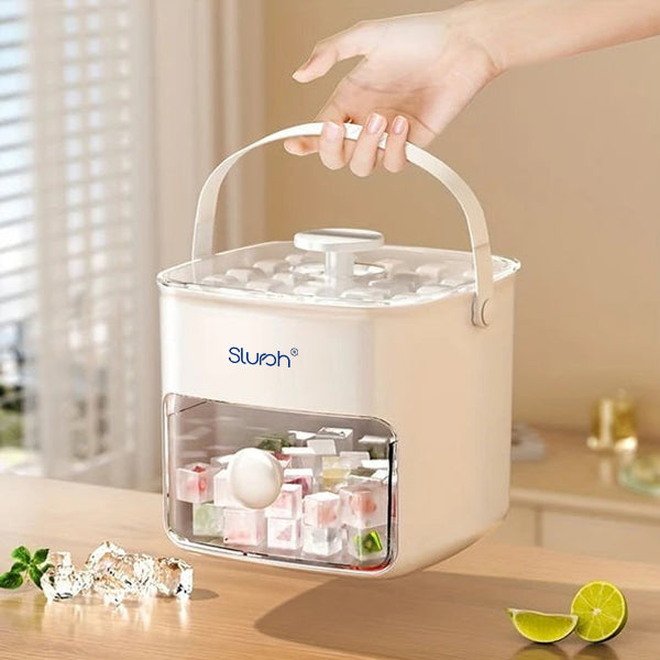 Slursh Easy Press Ice Cube Bucket with Tong