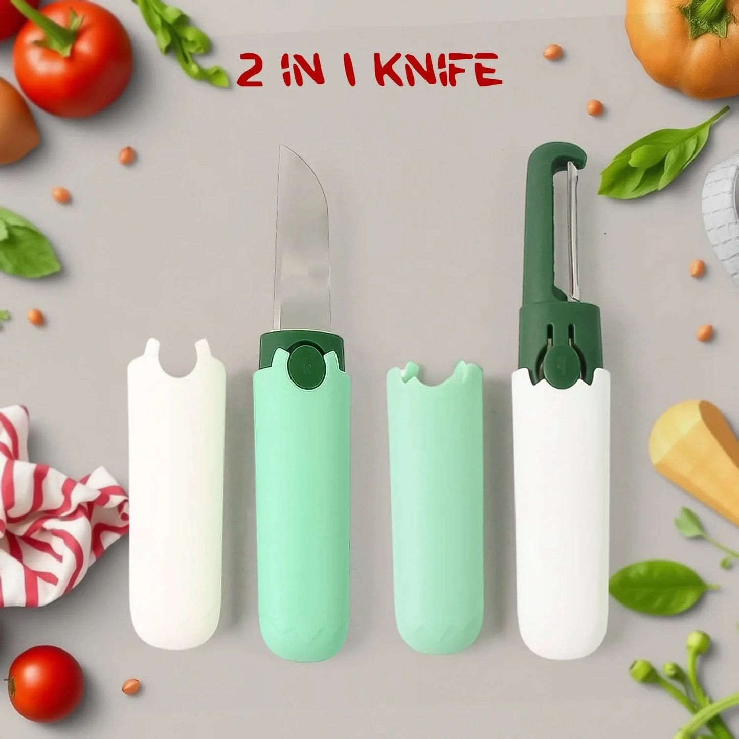 2-in-1 Premium Stainless Steel Peeler & Precision Knife