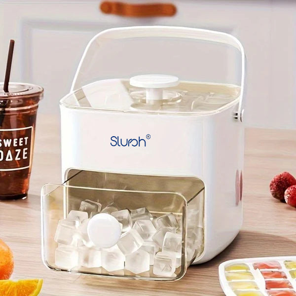 Slursh Easy Press Ice Cube Bucket with Tong
