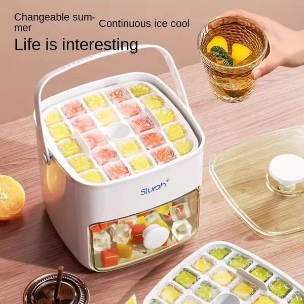 Slursh Easy Press Ice Cube Bucket with Tong