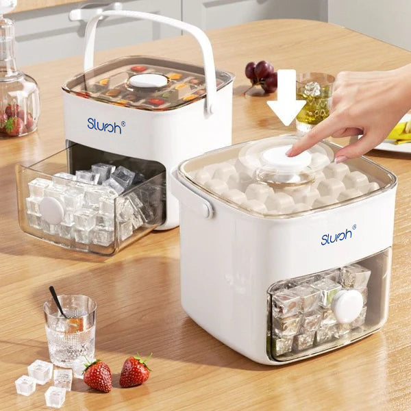 Slursh Easy Press Ice Cube Bucket with Tong