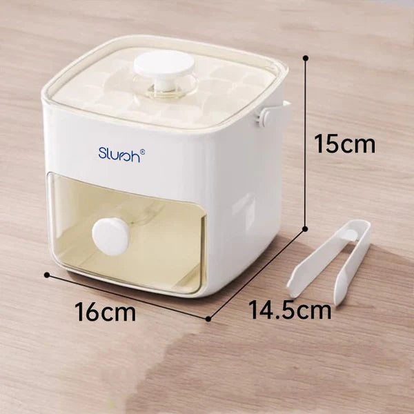 Slursh Easy Press Ice Cube Bucket with Tong